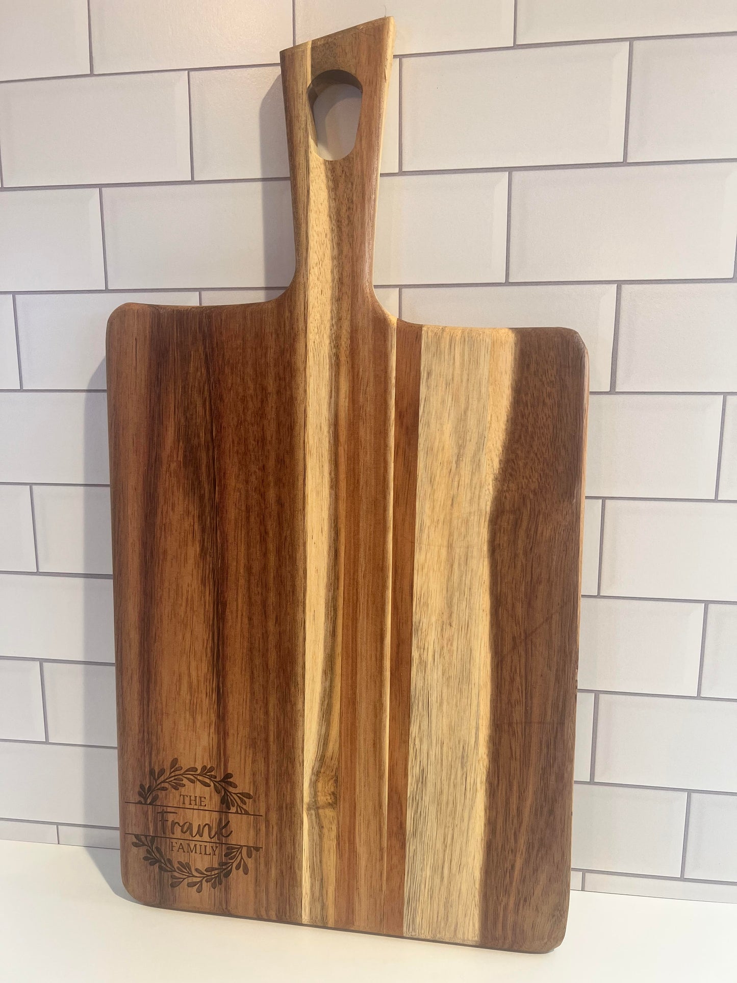 Custom Acacia Wood Serving Board with Handle
